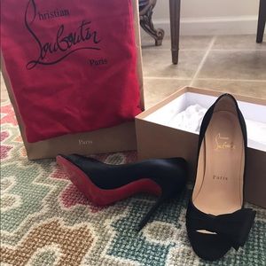 Christian Louboutin Just Soon 100mm Black Satin